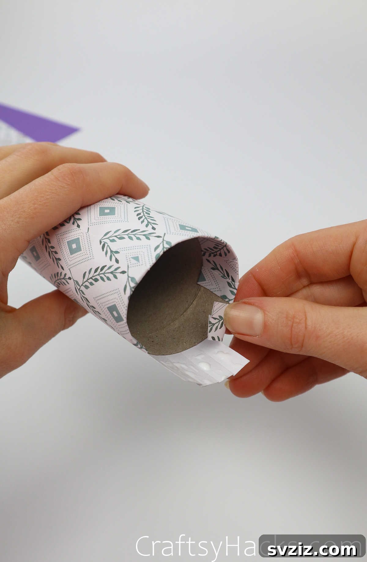 Craft Your Own Makeup Organizer 25 press down flaps into inside of the roll