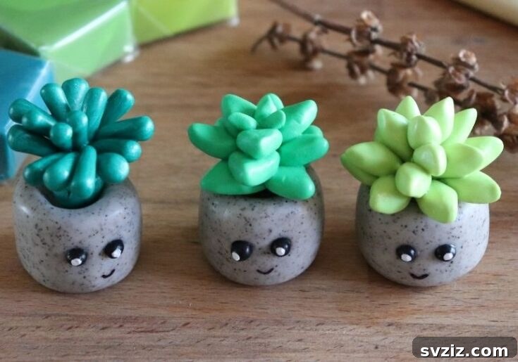 mini clay succulents