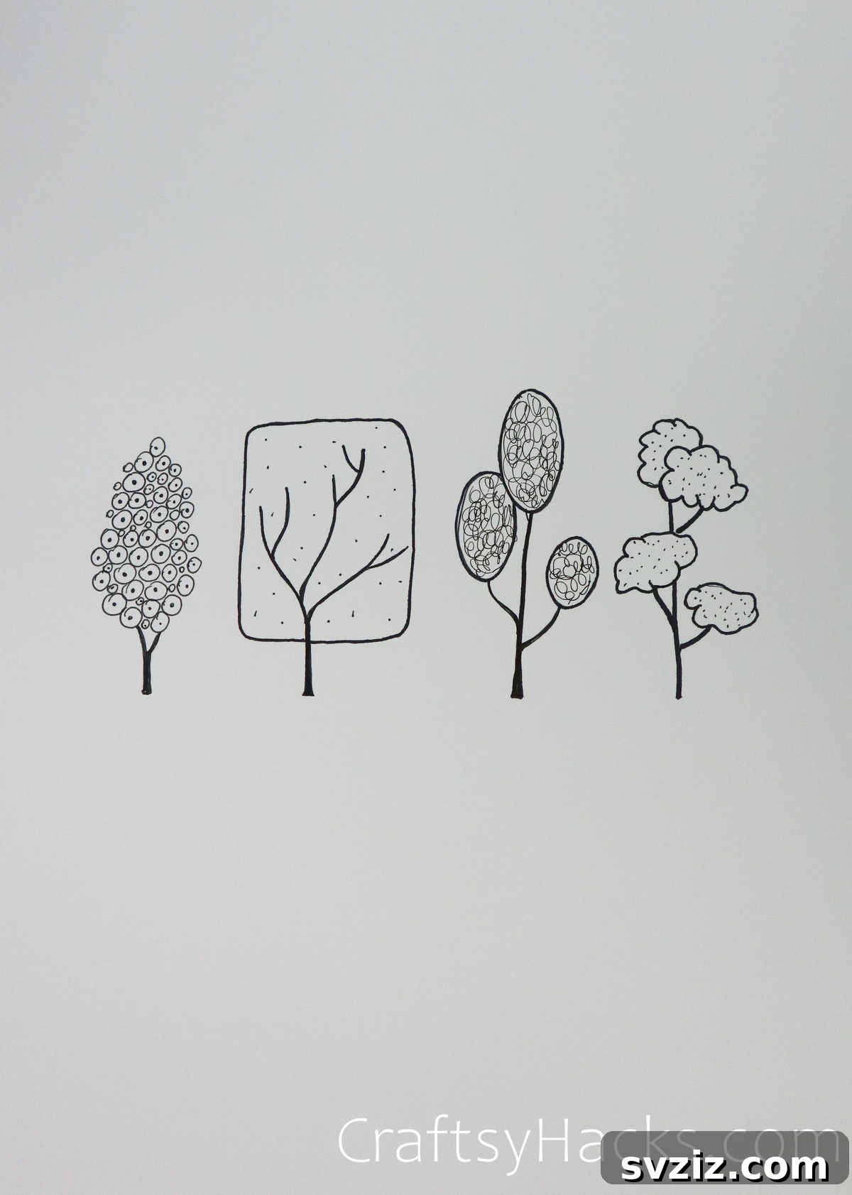 21 Simple Tree Drawing Prompts 16 Elegant minimal tree line drawing with subtle foliage details
