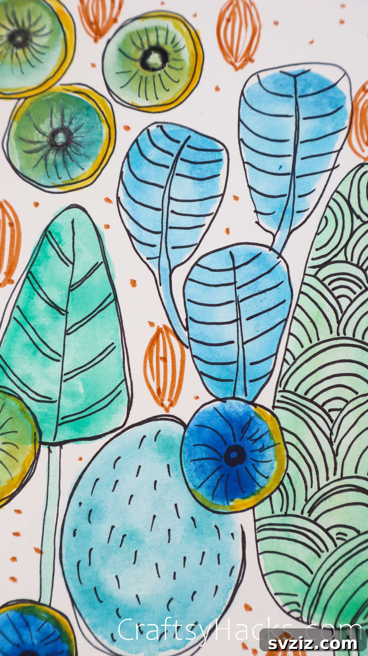 21 Simple Tree Drawing Prompts 25 Abstract fallen foliage art, depicting forest floor with leaves, grass, and fungi