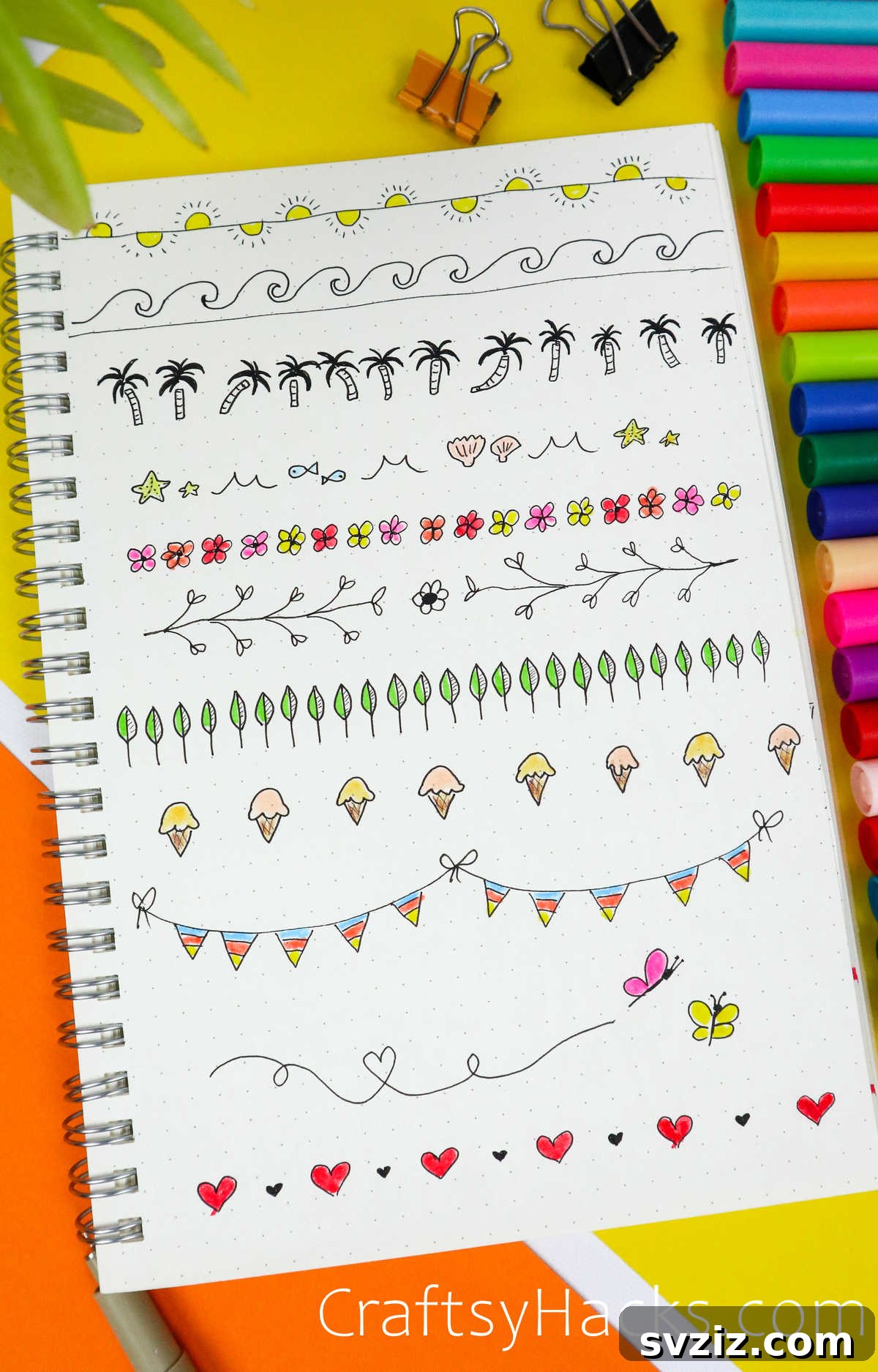 spring and summer bullet journal dividers