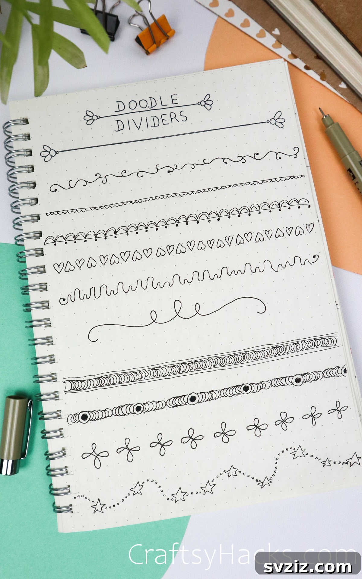 doodle bullet journal dividers