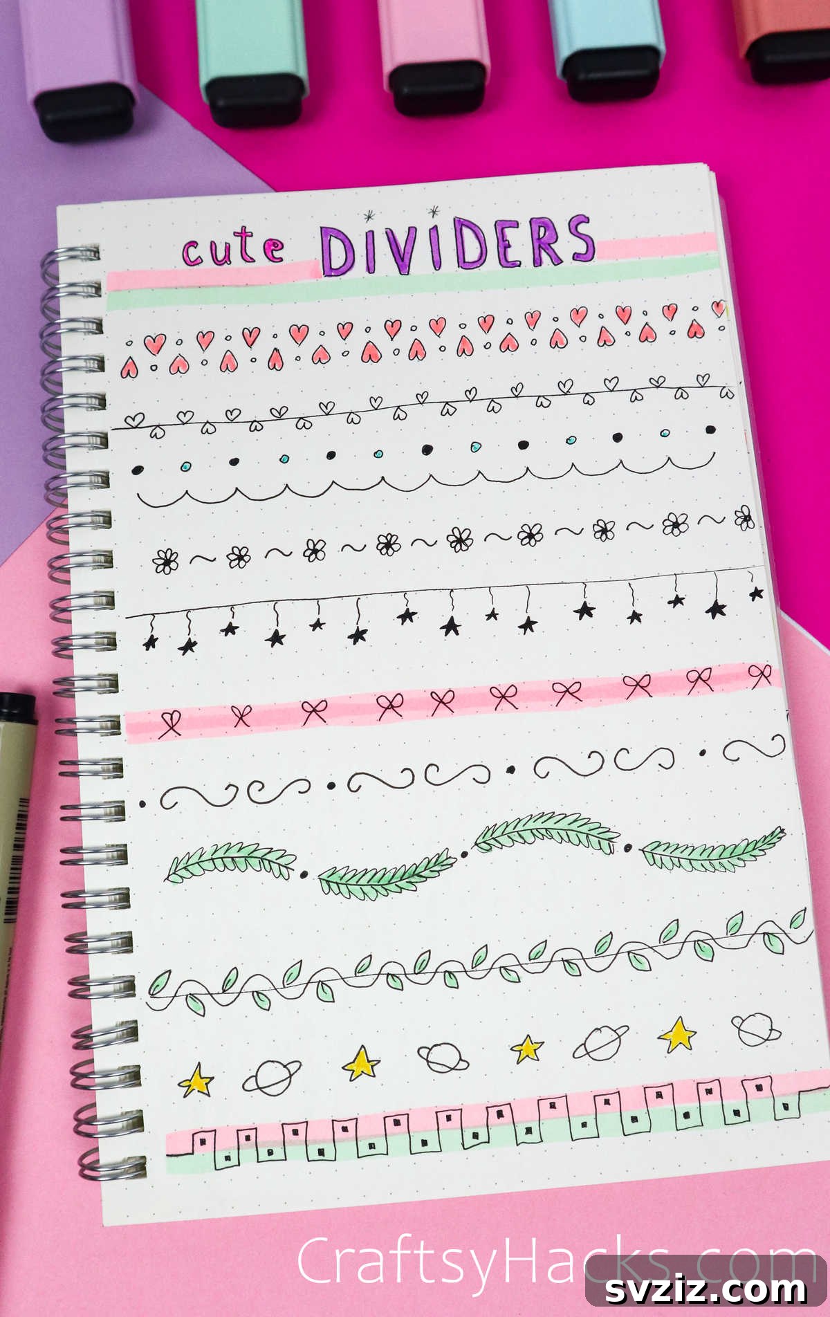 cute bullet journal dividers