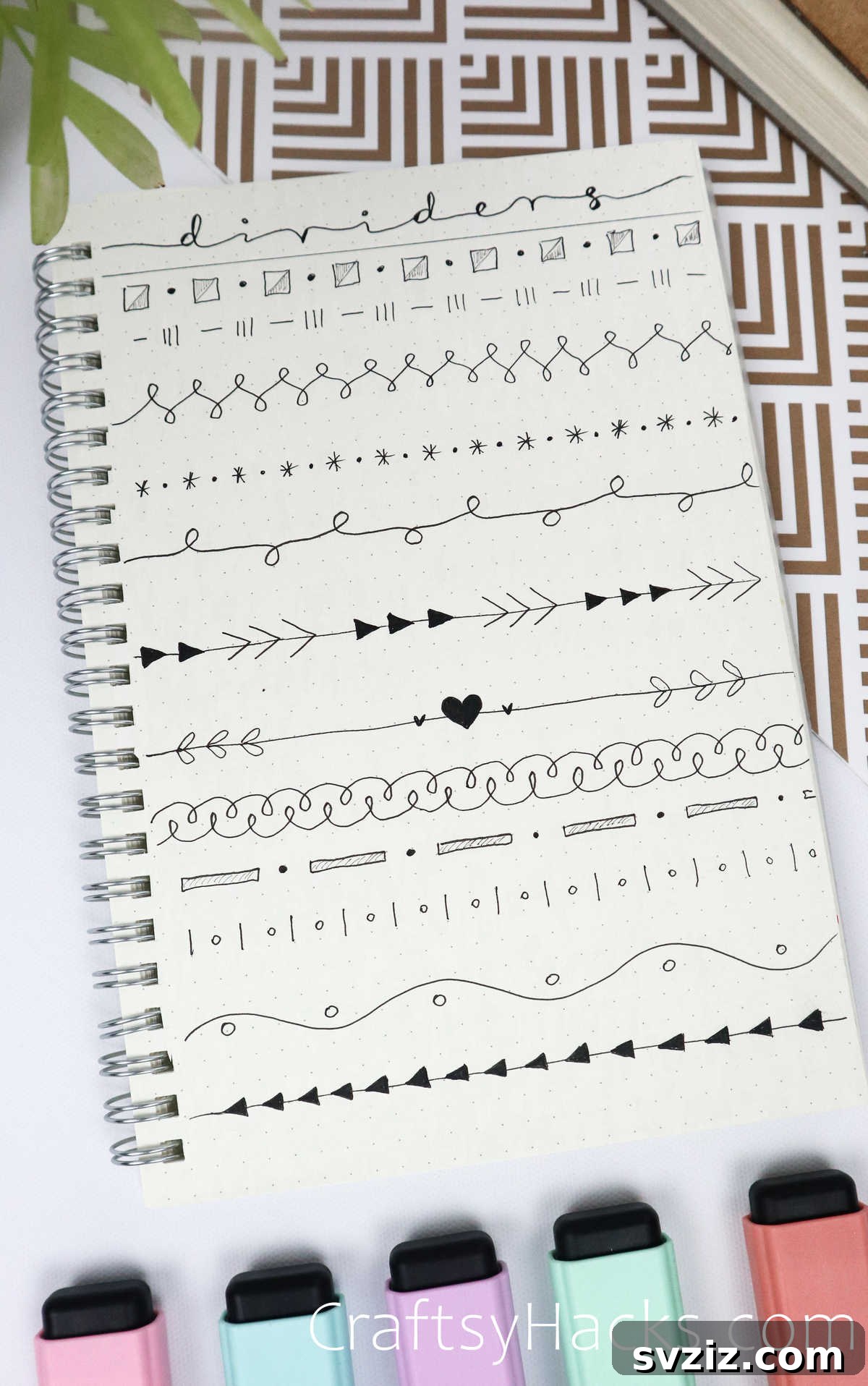 minimalist bullet journal dividers