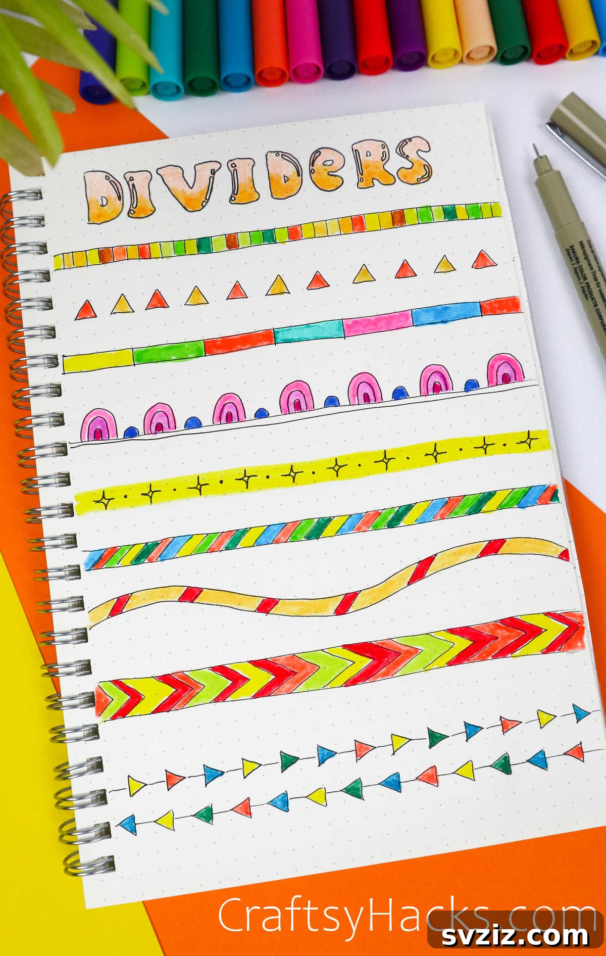 simple shape bullet journal dividers