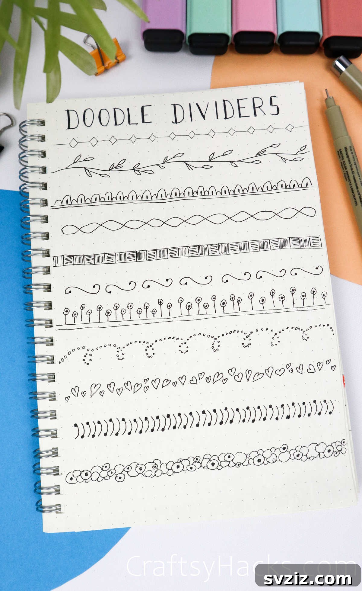 doodle bullet journal dividers