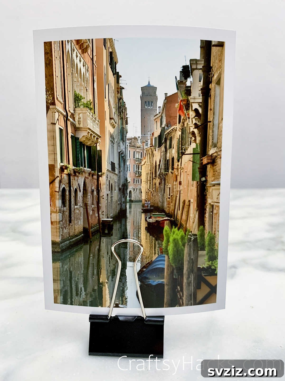 Binder clip used as a minimalist photo holder