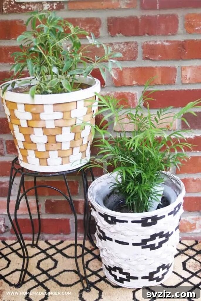 Woven Wonders: 21 Creative Basket Organization Ideas 16 DIY Painted Baskets