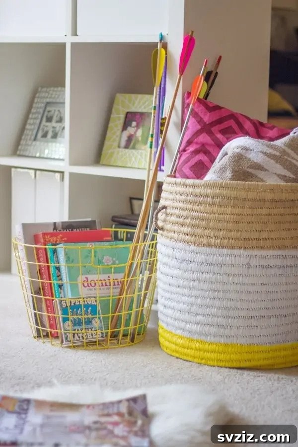 Woven Wonders: 21 Creative Basket Organization Ideas 18 DIY Painted Woven Basket