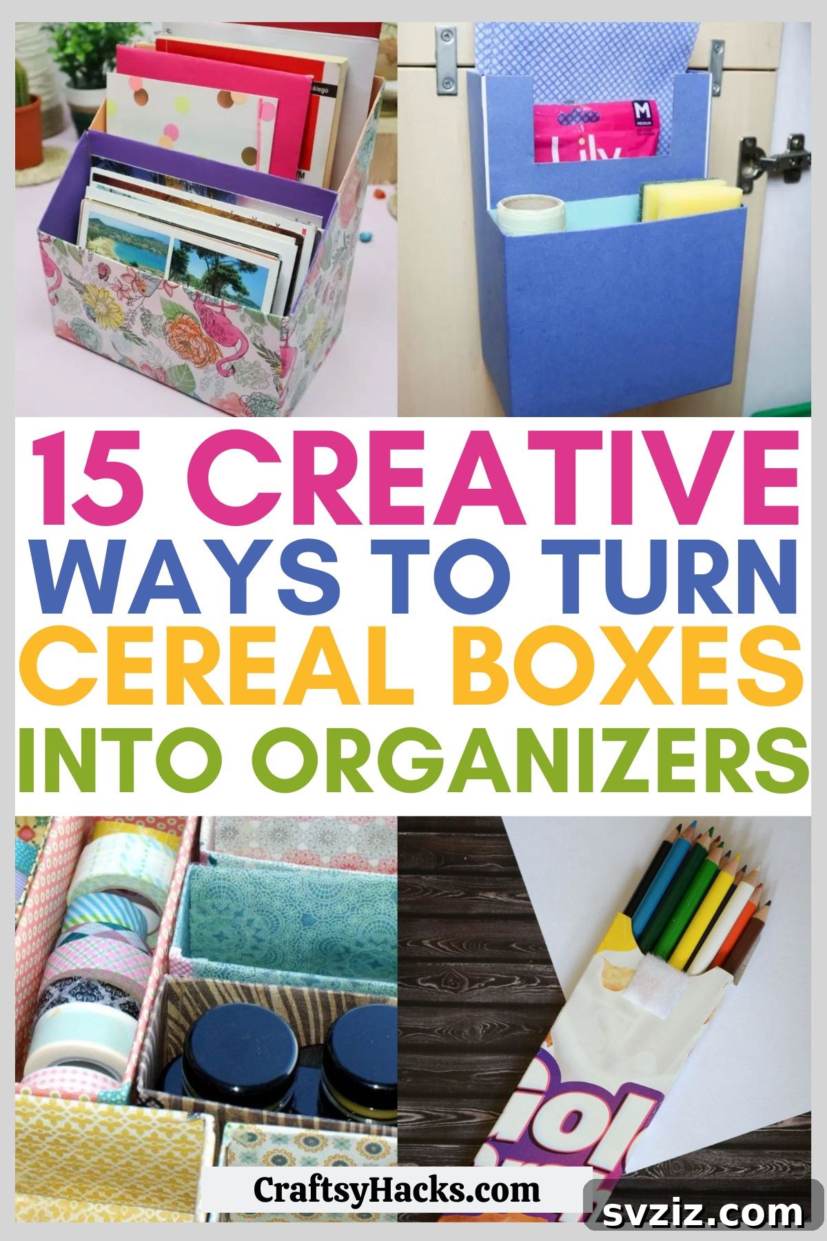 ways to turn cereal boxes into organizers