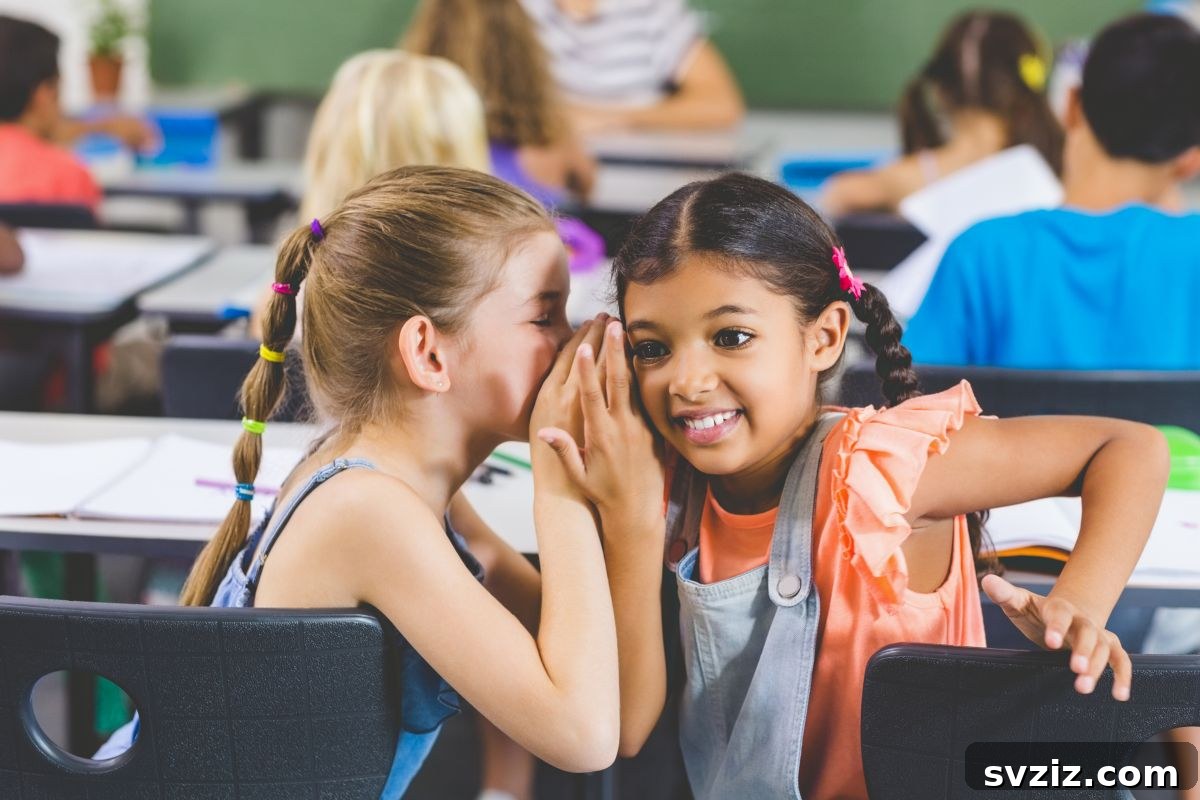 Kids playing Chinese Whispers (Telephone) game, practicing listening and communication