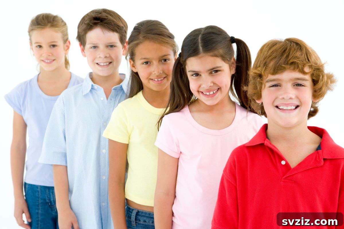 Kindergarten children lining up in a specific order for a team building game