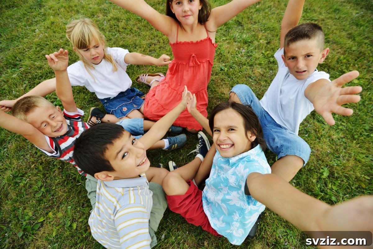 Children playing Duck Duck Goose, a classic circle game for kindergarteners