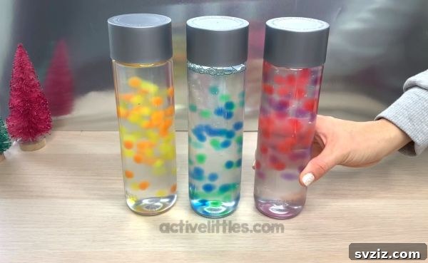 water bead calming sensory bottle