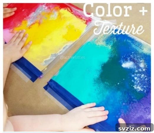paint texture sensory bag