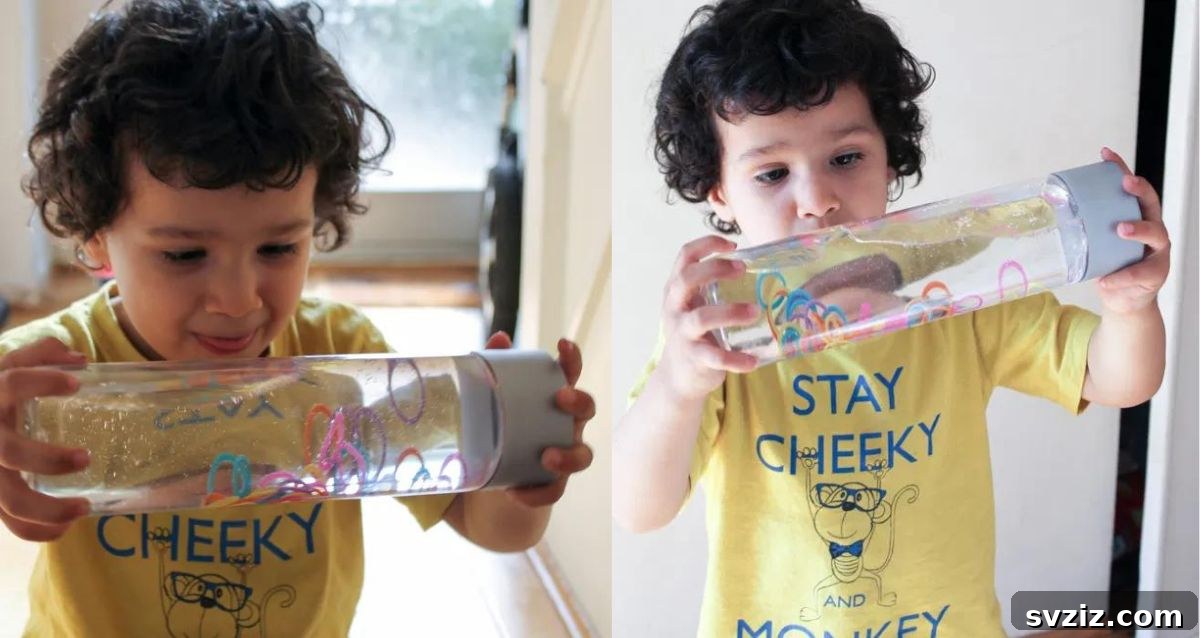 loom band sensory bottles