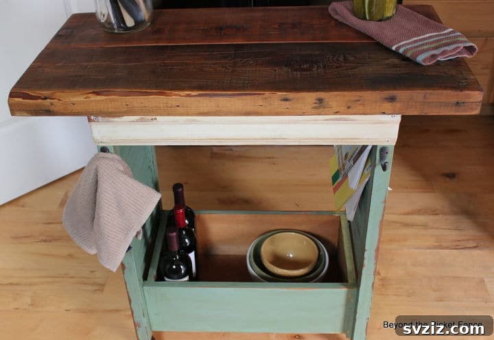 15 Brilliant DIY Furniture Flips 13 Transportable Kitchen Island from shutters