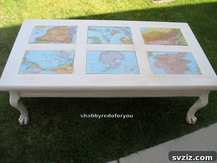15 Brilliant DIY Furniture Flips 6 Decoupage Coffee Table transformation