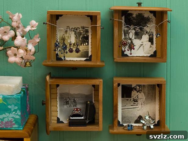 15 Brilliant DIY Furniture Flips 9 Old Drawers repurposed into Hallway Shelves