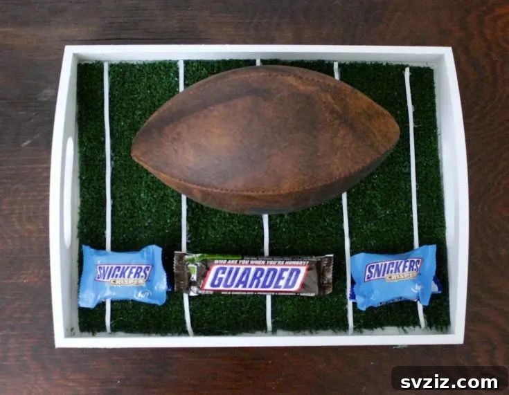 Forge Your Fortress: 17 DIY Man Cave Projects 17 Handmade football field serving tray for game day snacks