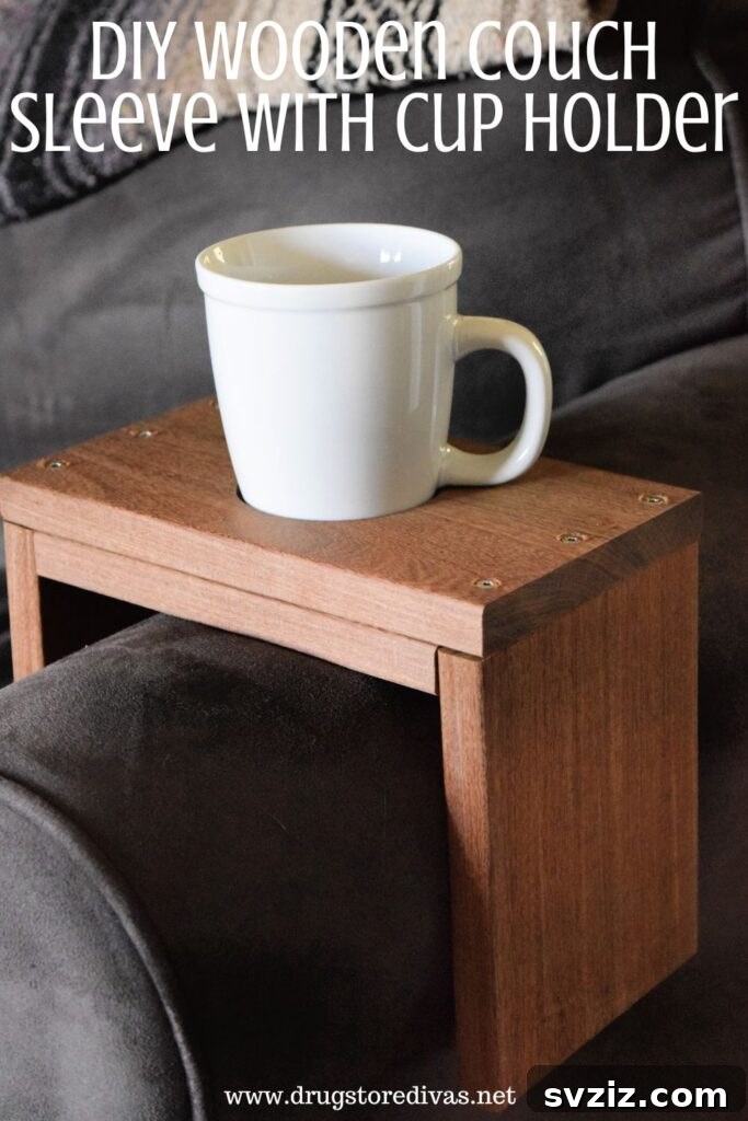 Forge Your Fortress: 17 DIY Man Cave Projects 3 DIY wooden couch sleeve with integrated cup holder for man cave