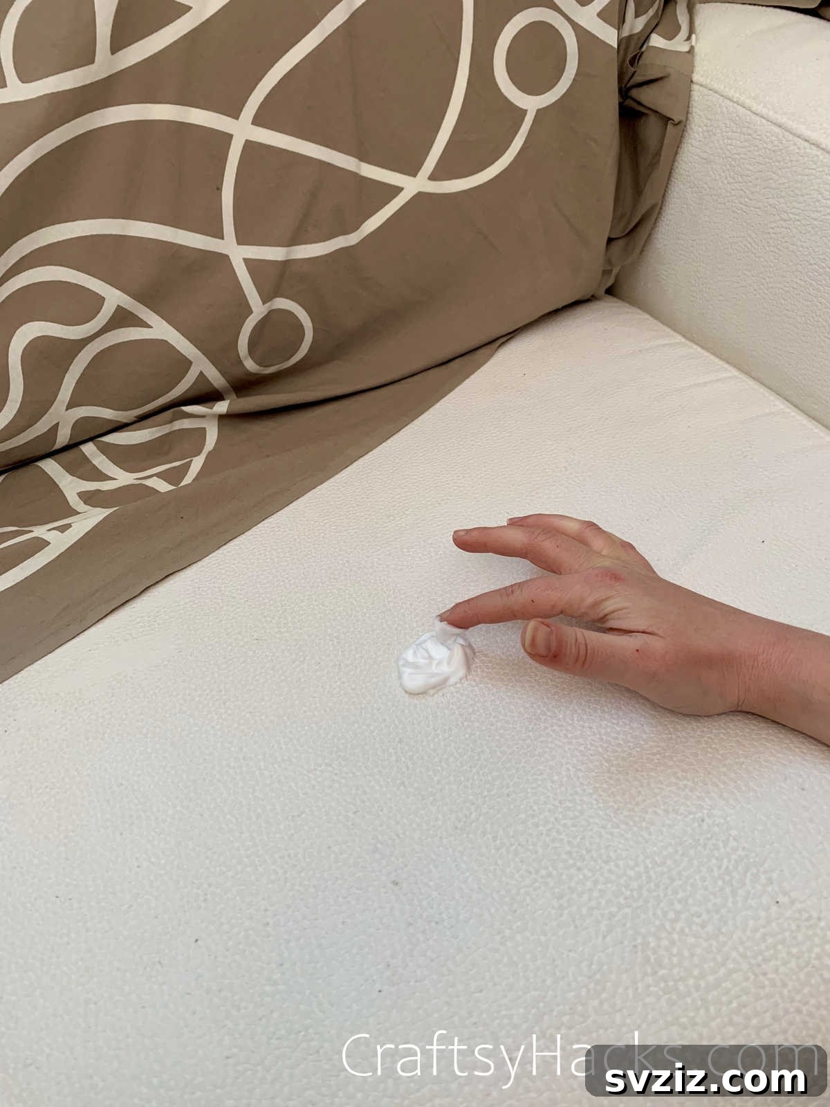 remove sofa stains with shaving foam