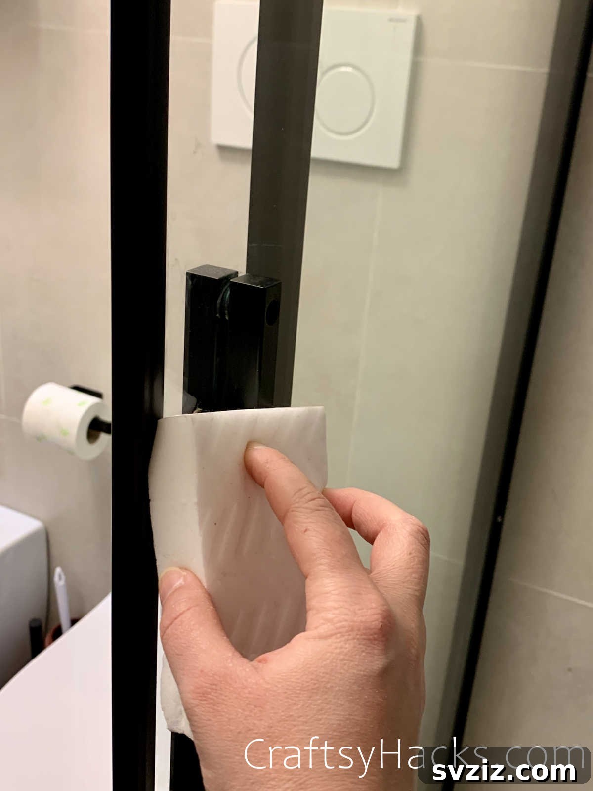keep shower doors clean with magic eraser