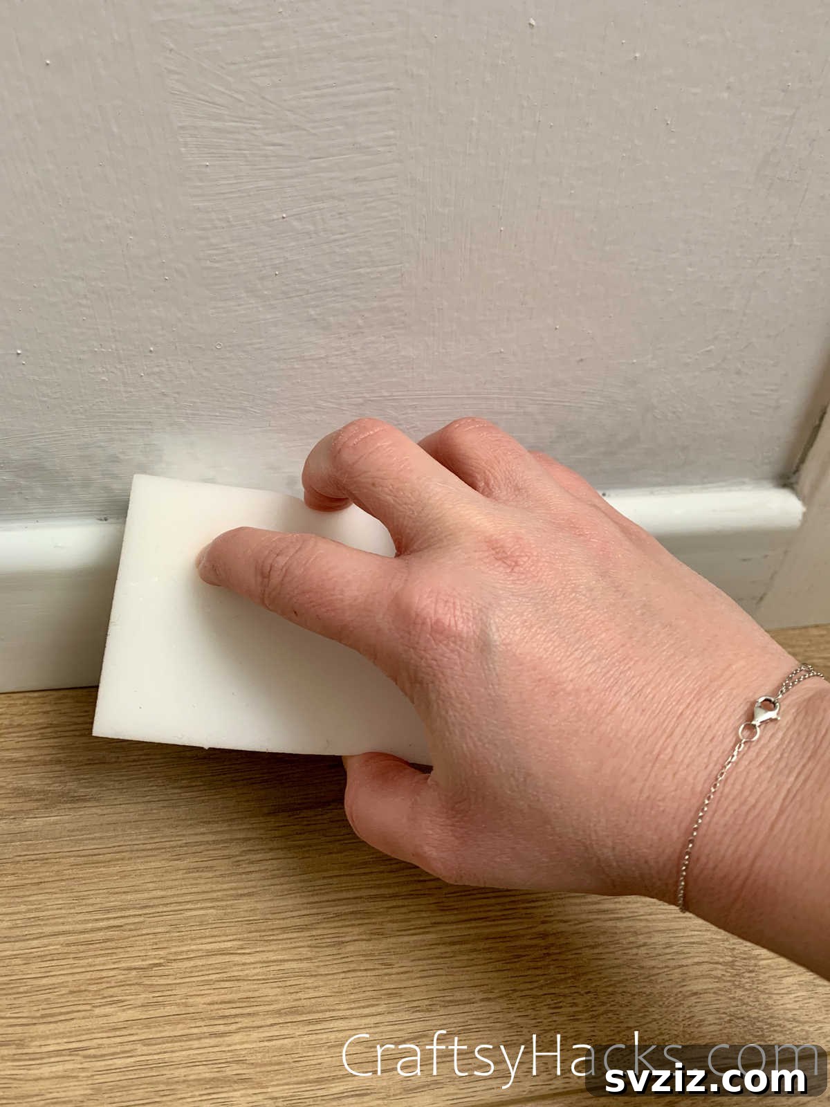 clean baseboards with damp cloth or sponge