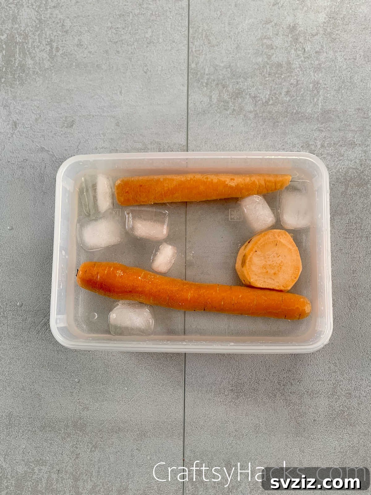 soak carrots in ice water