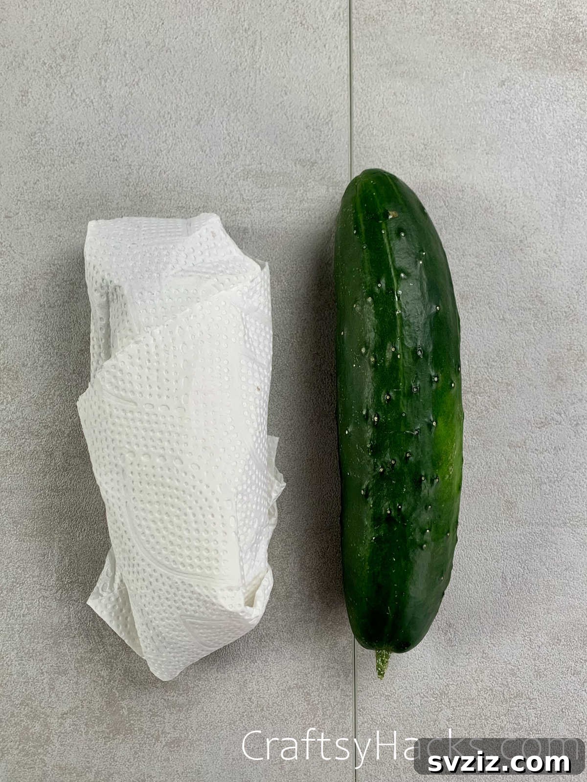 wrap cucumbers in a paper towel
