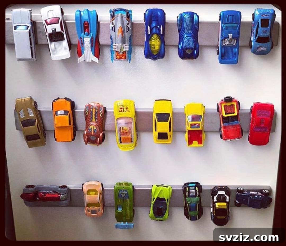 Magnetic Knife Strip for Toy Cars