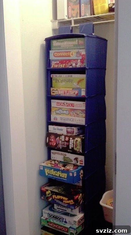 Hanging Board Game Shelf for Playroom
