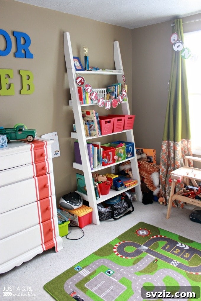 DIY Ladder Shelf for Storage