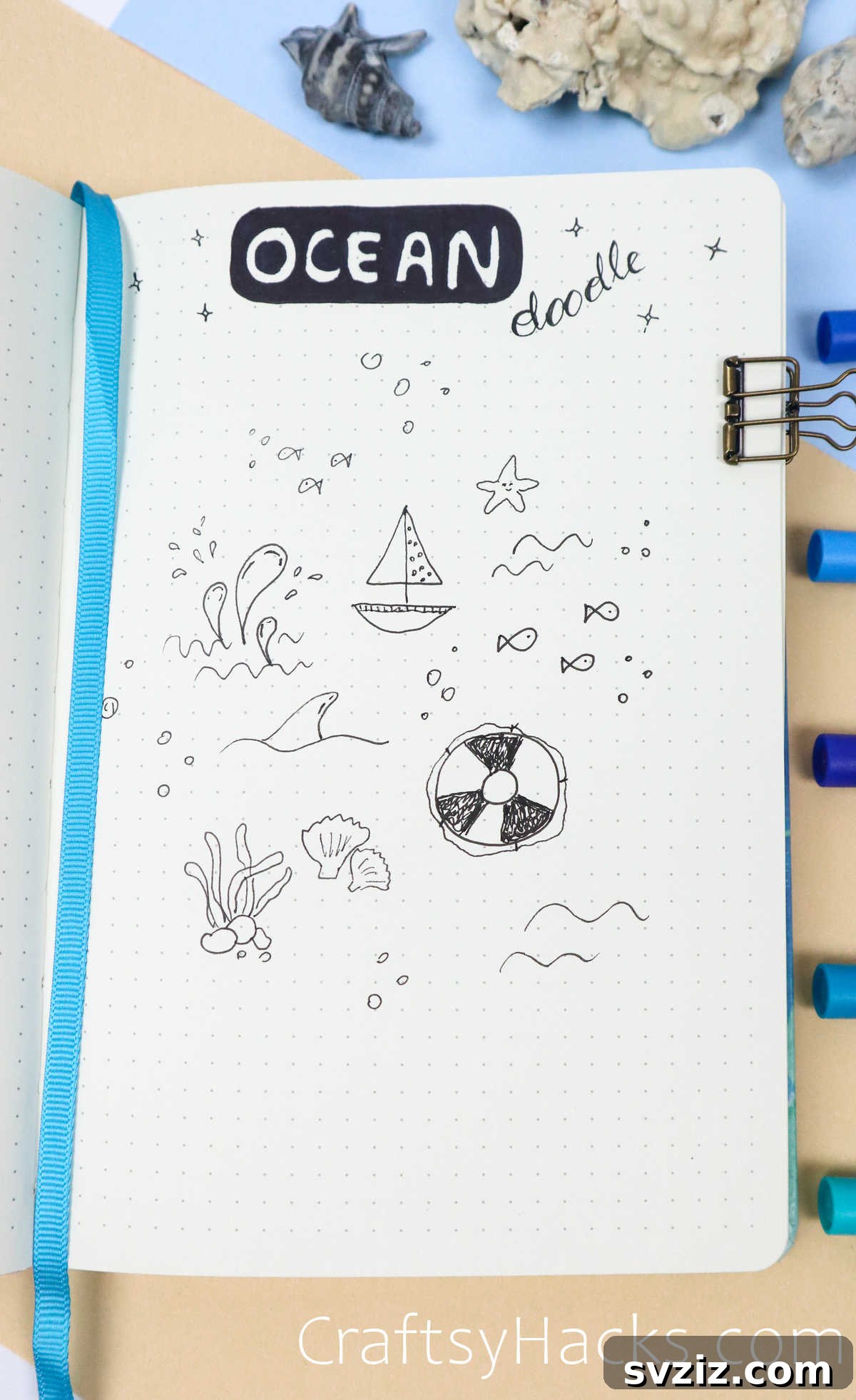 Make Waves: 25 Ocean Doodles for Your Bullet Journal 17 More ocean scenes doodle drawings for creative inspiration