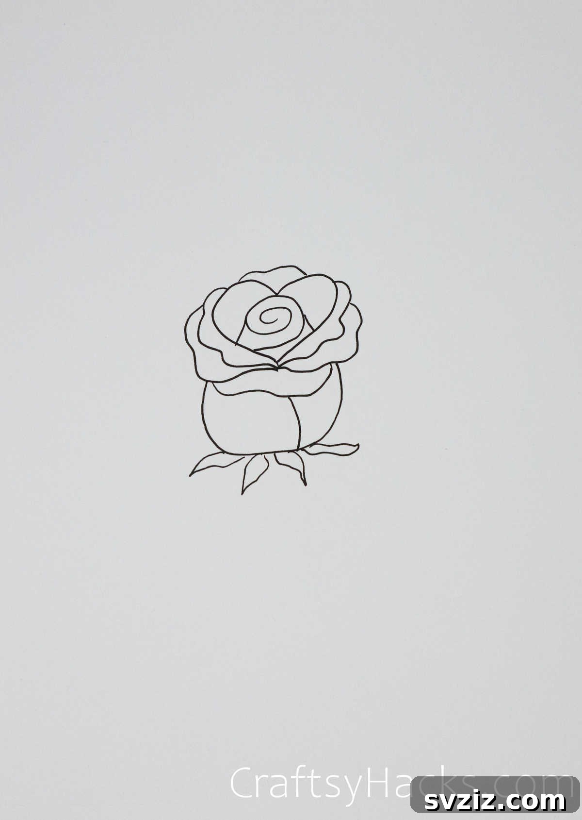 Effortless Roses: 17 Drawing Prompts 11 simple rose sketch