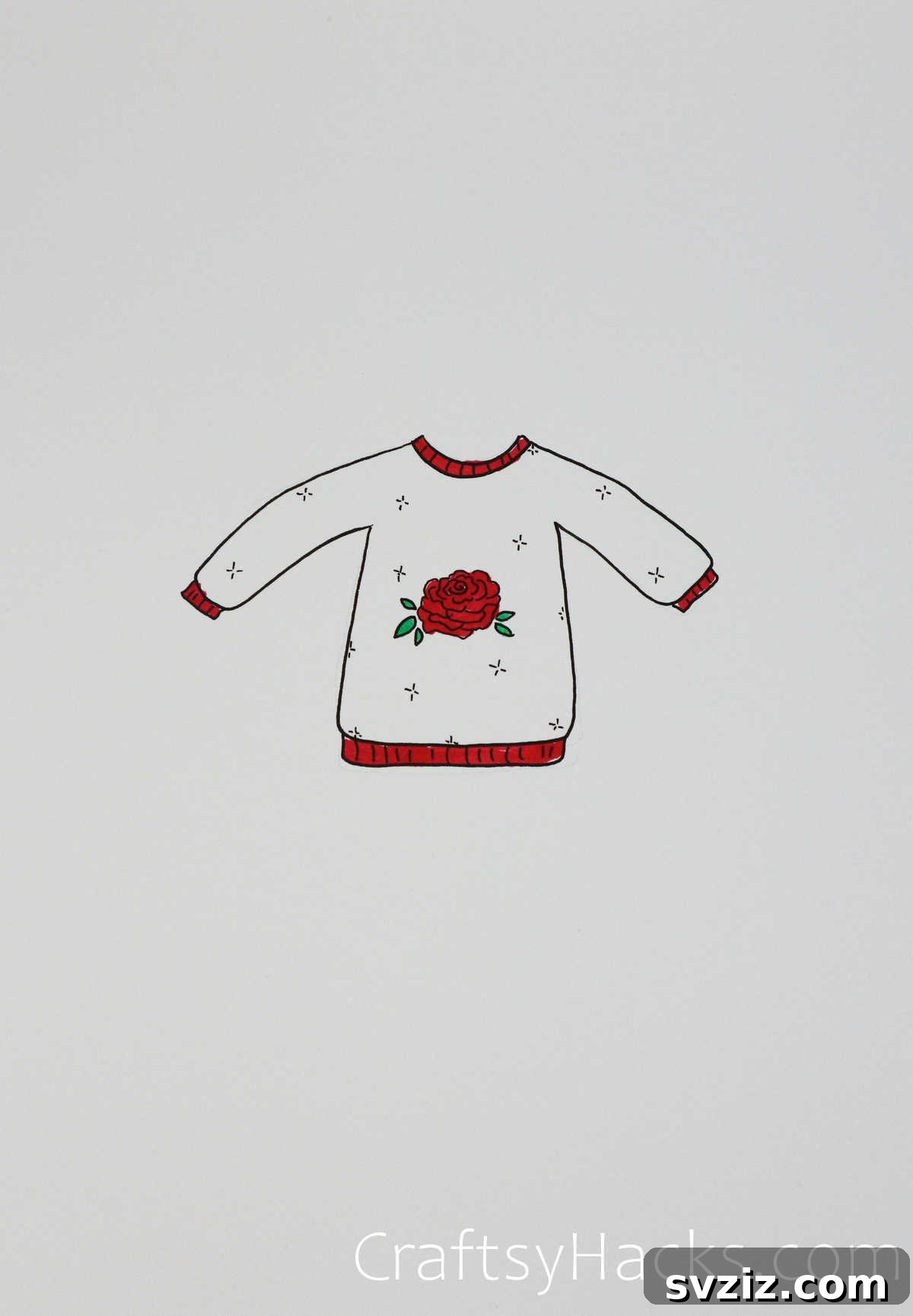Effortless Roses: 17 Drawing Prompts 14 winter rose sweater
