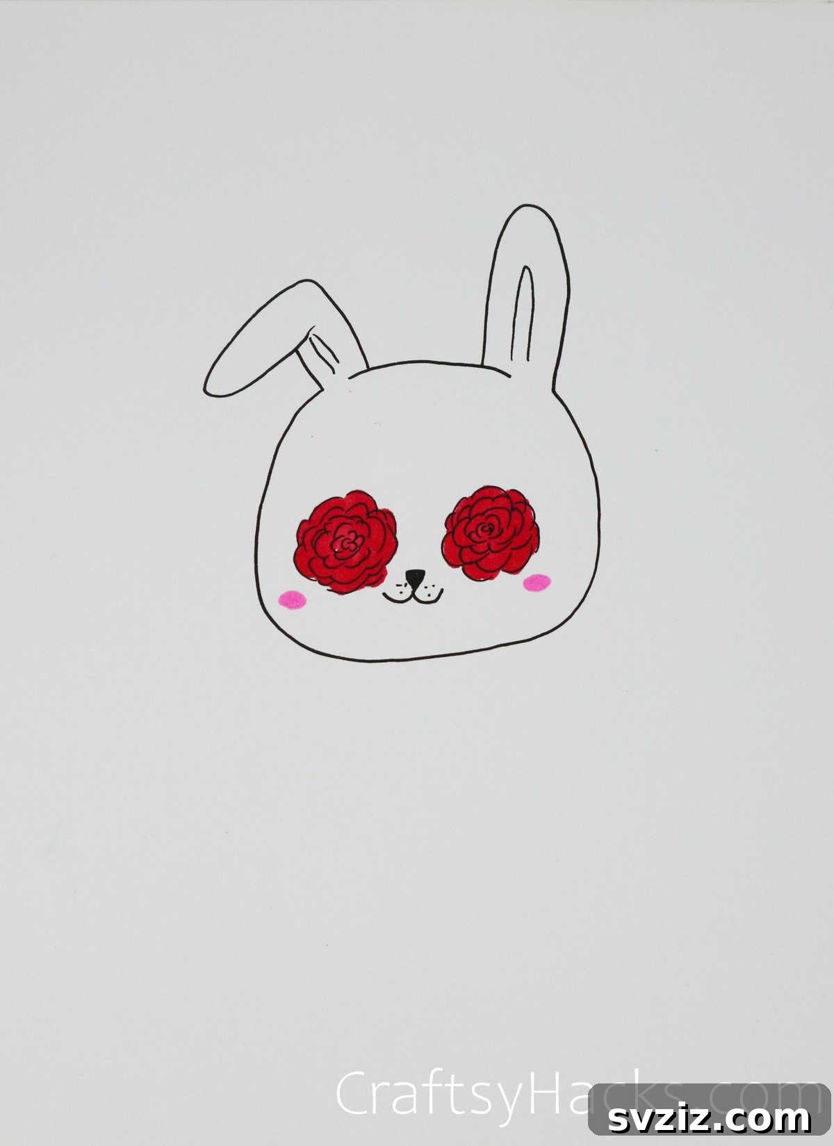 Effortless Roses: 17 Drawing Prompts 17 bunny with rose eyes