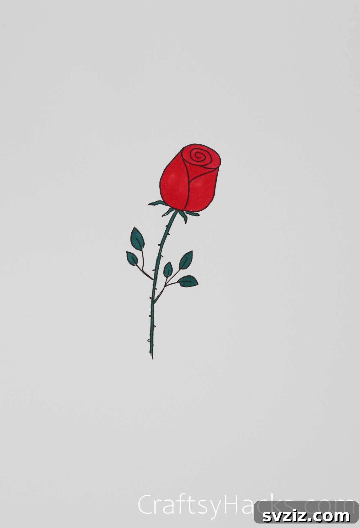 Effortless Roses: 17 Drawing Prompts 2 classic red rose drawing