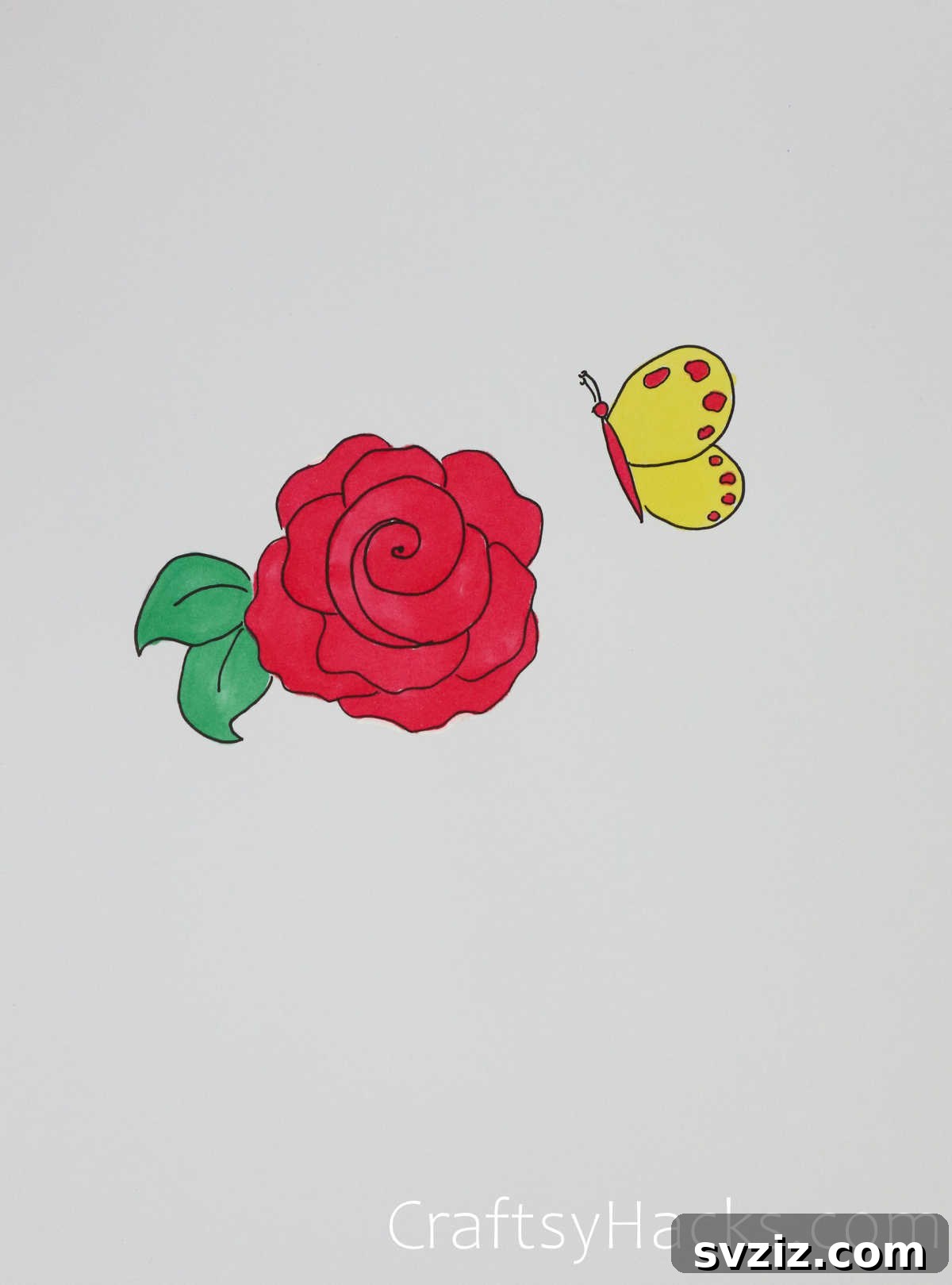 Effortless Roses: 17 Drawing Prompts 3 butterfly and rose drawing