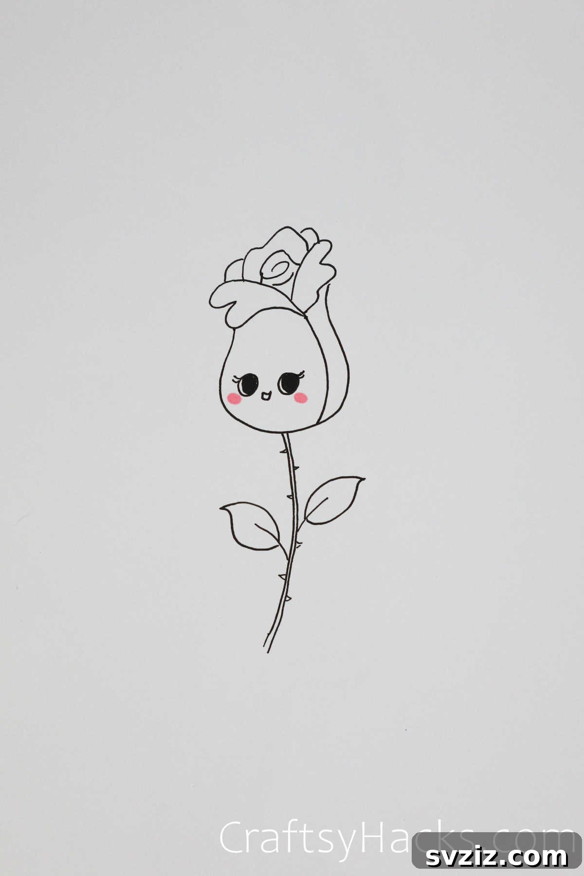 Effortless Roses: 17 Drawing Prompts 4 cartoon rose drawing