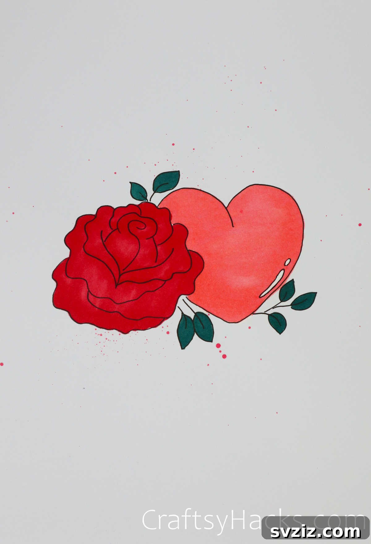 Effortless Roses: 17 Drawing Prompts 5 rose and heart drawing