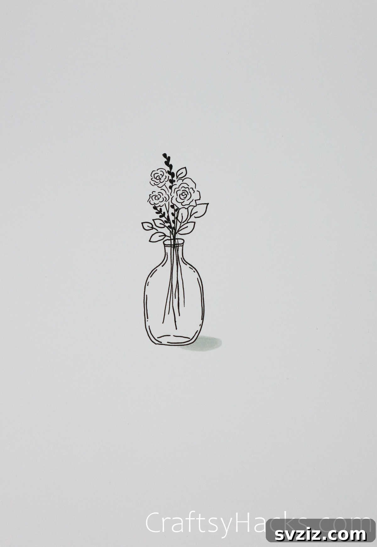 Effortless Roses: 17 Drawing Prompts 9 vase of roses drawing