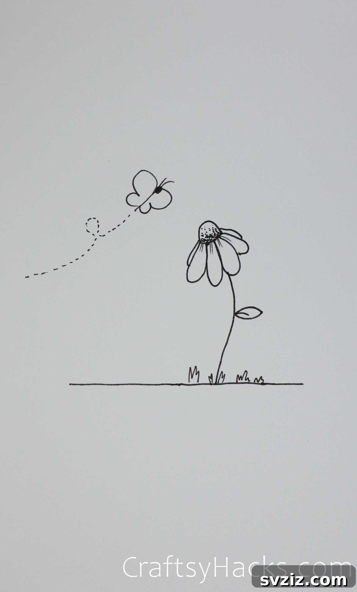 butterfly to flower drawing