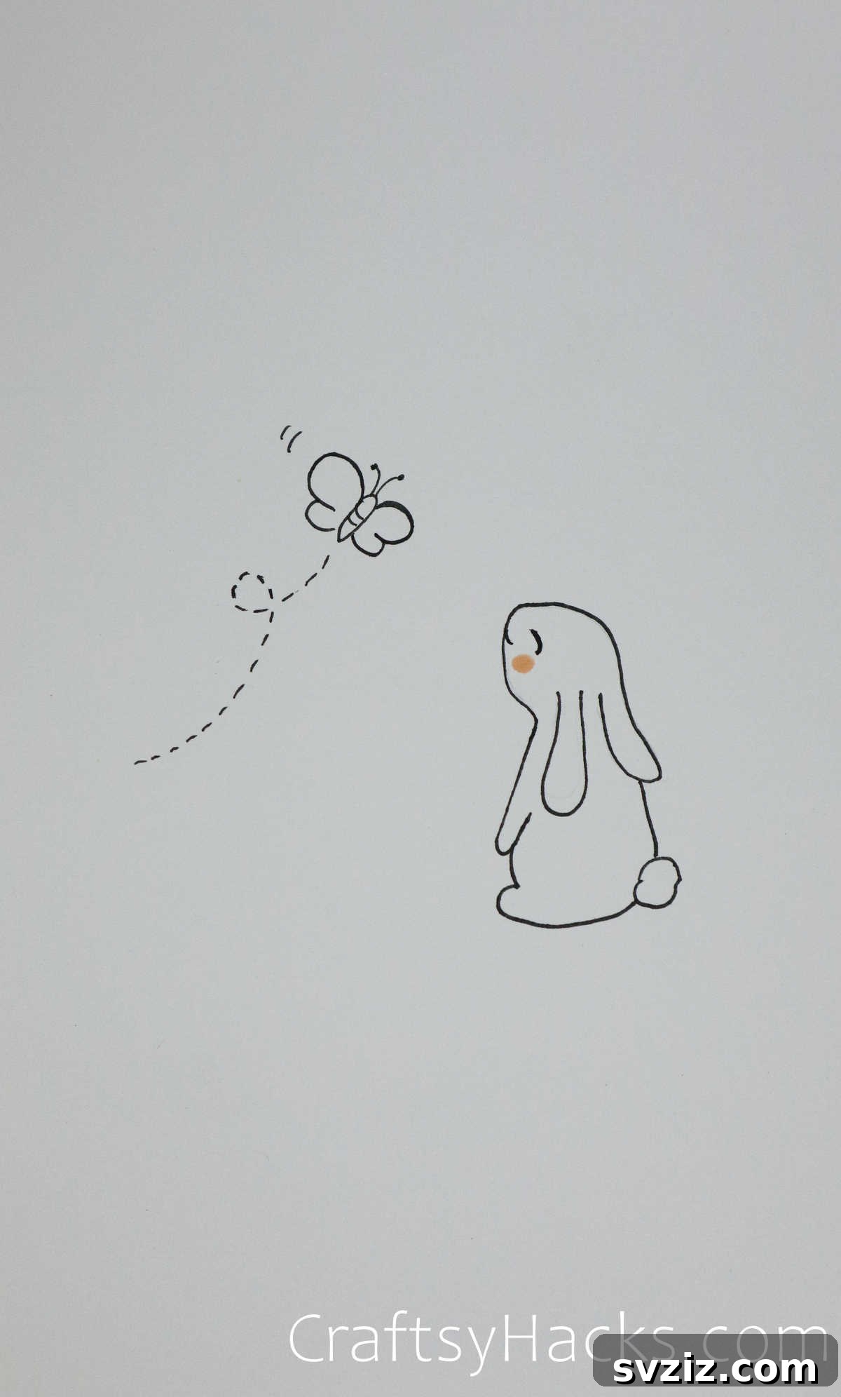 butterfly and bunny drawing
