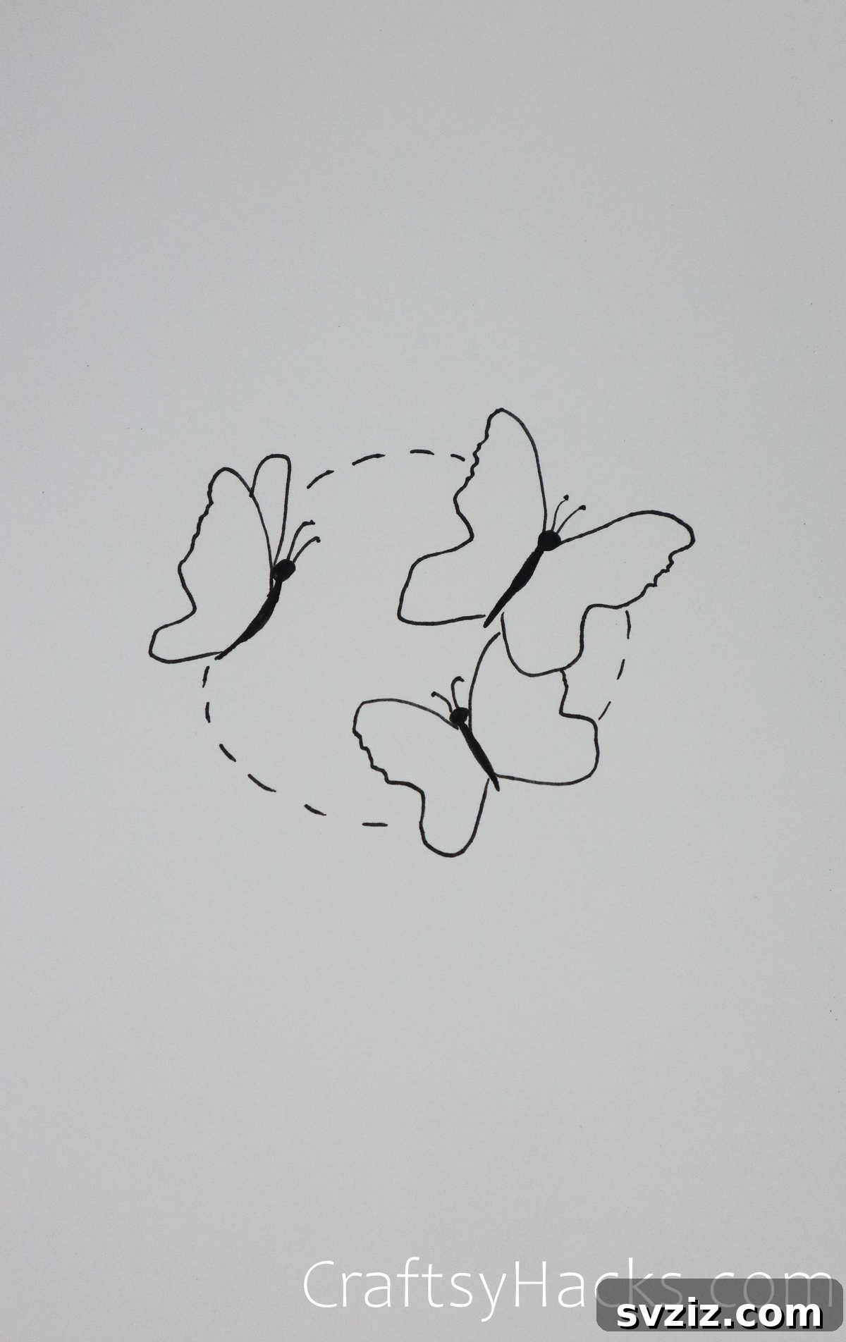 group of butterflies drawing