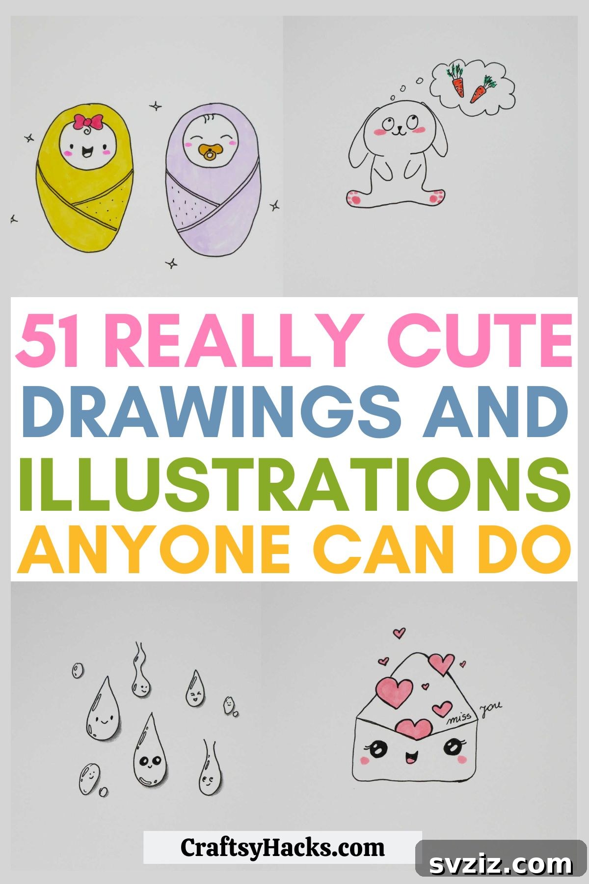 51 Adorable Drawing Prompts 2 cute doodle drawing ideas