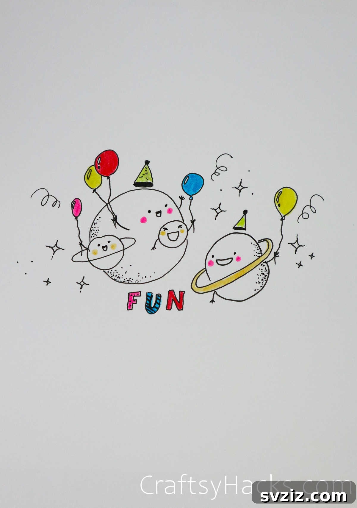 51 Adorable Drawing Prompts 12 planetary illustrations