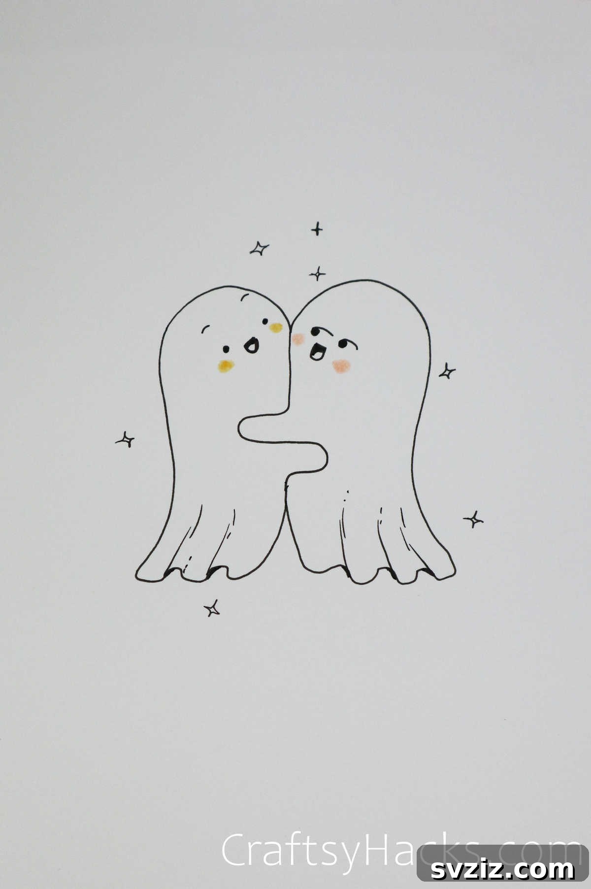 51 Adorable Drawing Prompts 14 friendly ghosts