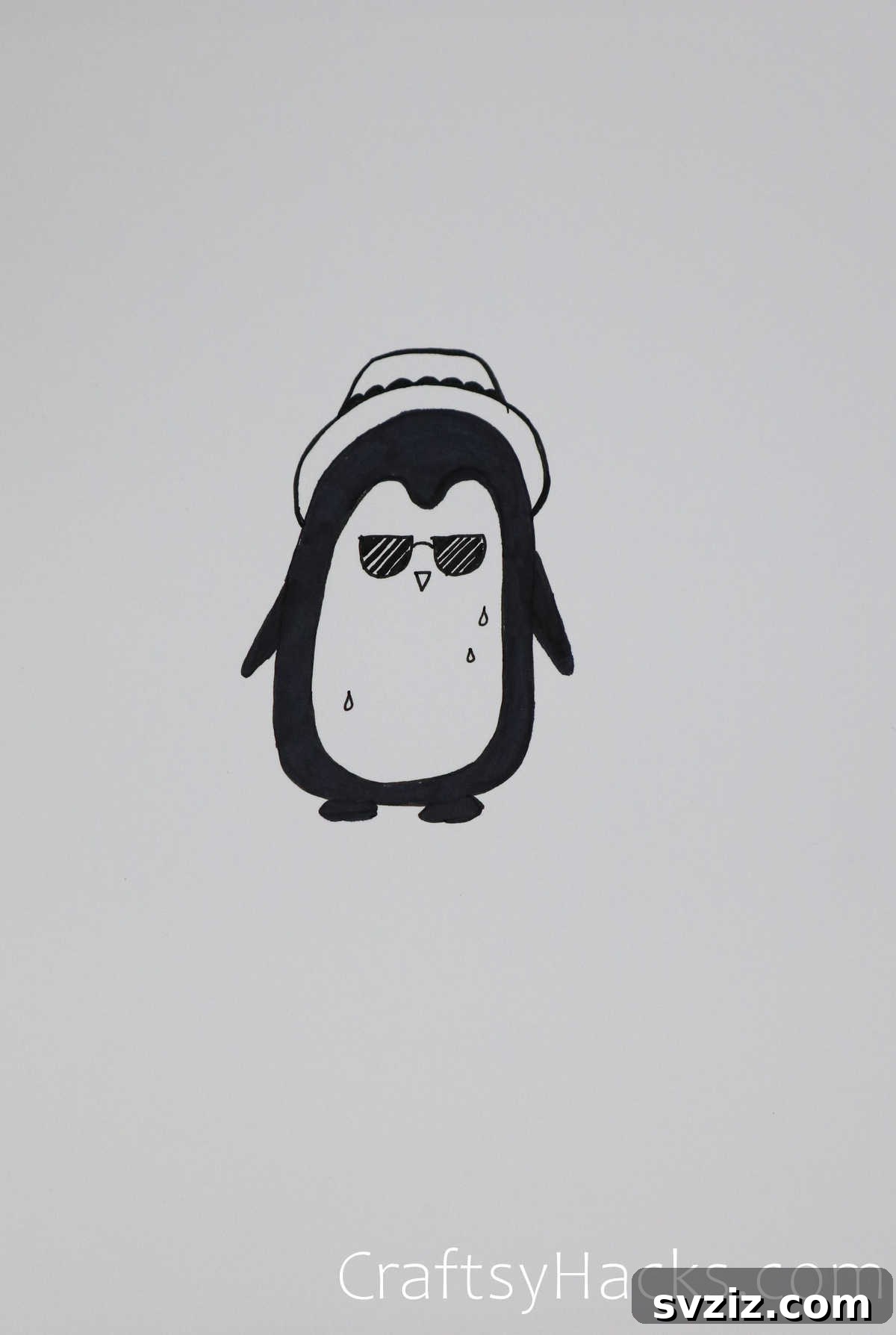 51 Adorable Drawing Prompts 3 too cool for school penguin