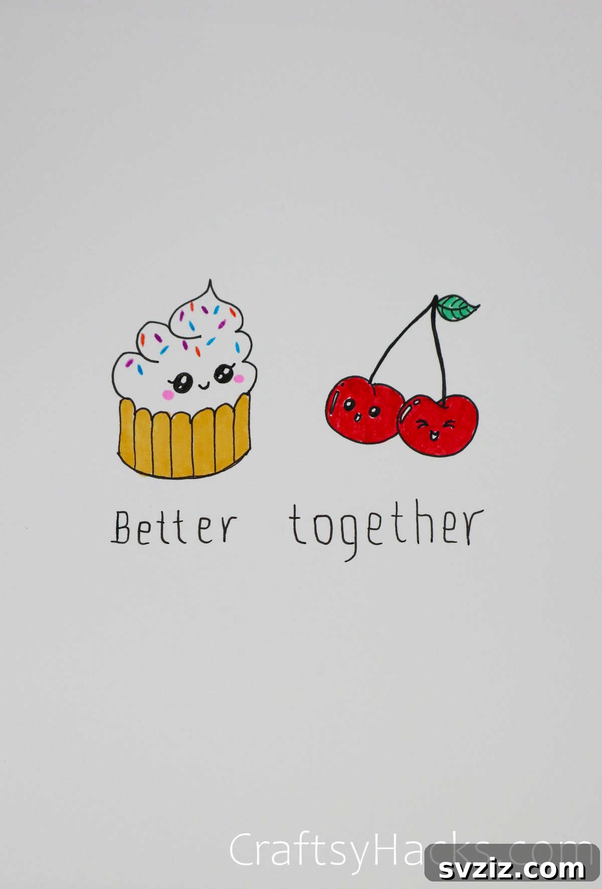 51 Adorable Drawing Prompts 25 cupcake and cherry pair